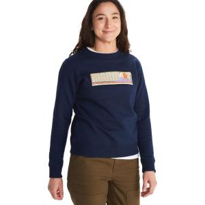 MARMOT Women’s Montane Crew Sweatshirt – Screen Printed Graphic on Warm, Breathable, Eco-Friendly Cotton/Poly Blend(Arctic Navy)
