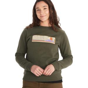 MARMOT Women’s Montane Crew Sweatshirt – Screen Printed Graphic on Warm, Breathable, Eco-Friendly Cotton/Poly Blend(Nori)