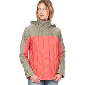 Marmot womens Women’s Precip Eco Waterproof Rain Jacket(Grapefruit/Vetiver)