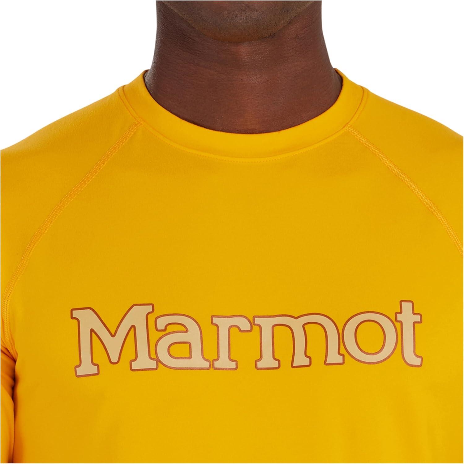 imageMARMOT Mens Windridge MoistureWicking EcoFriendly Breathable UPF Short Sleeve ShirtGolden Sun