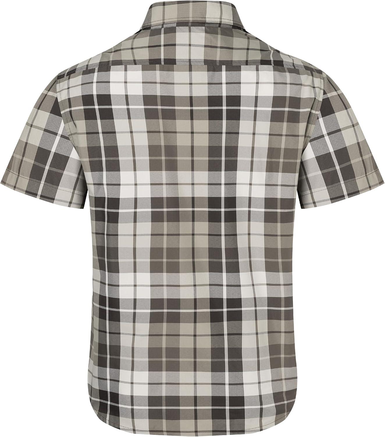 imageMarmot Mens Airexchange UPF 40 Short Sleeve ShirtHickory Nut Wayland Plaid