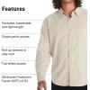 Marmot Men’s Aerobora Long Sleeve Button-Down Shirt – Lightweight, Packable, Quick-Drying UPF Protection(Sandbar)