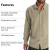 Marmot Men’s Aerobora Long Sleeve Button-Down Shirt – Lightweight, Packable, Quick-Drying UPF Protection(Vetiver)