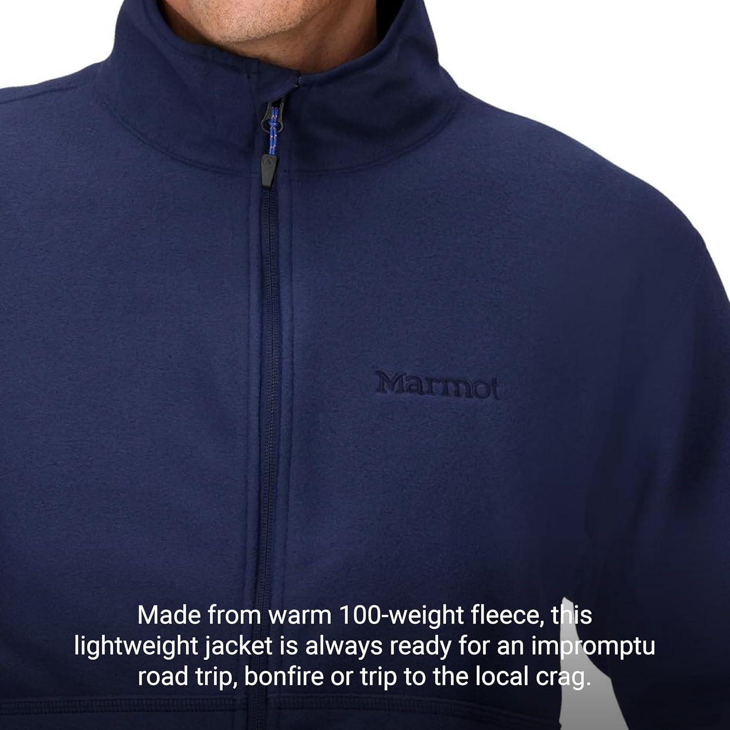 imageMARMOT Mens Rocklin FullZip Jacket Classic Warm Lightweight 100Weight Fleece LayerArctic Navy