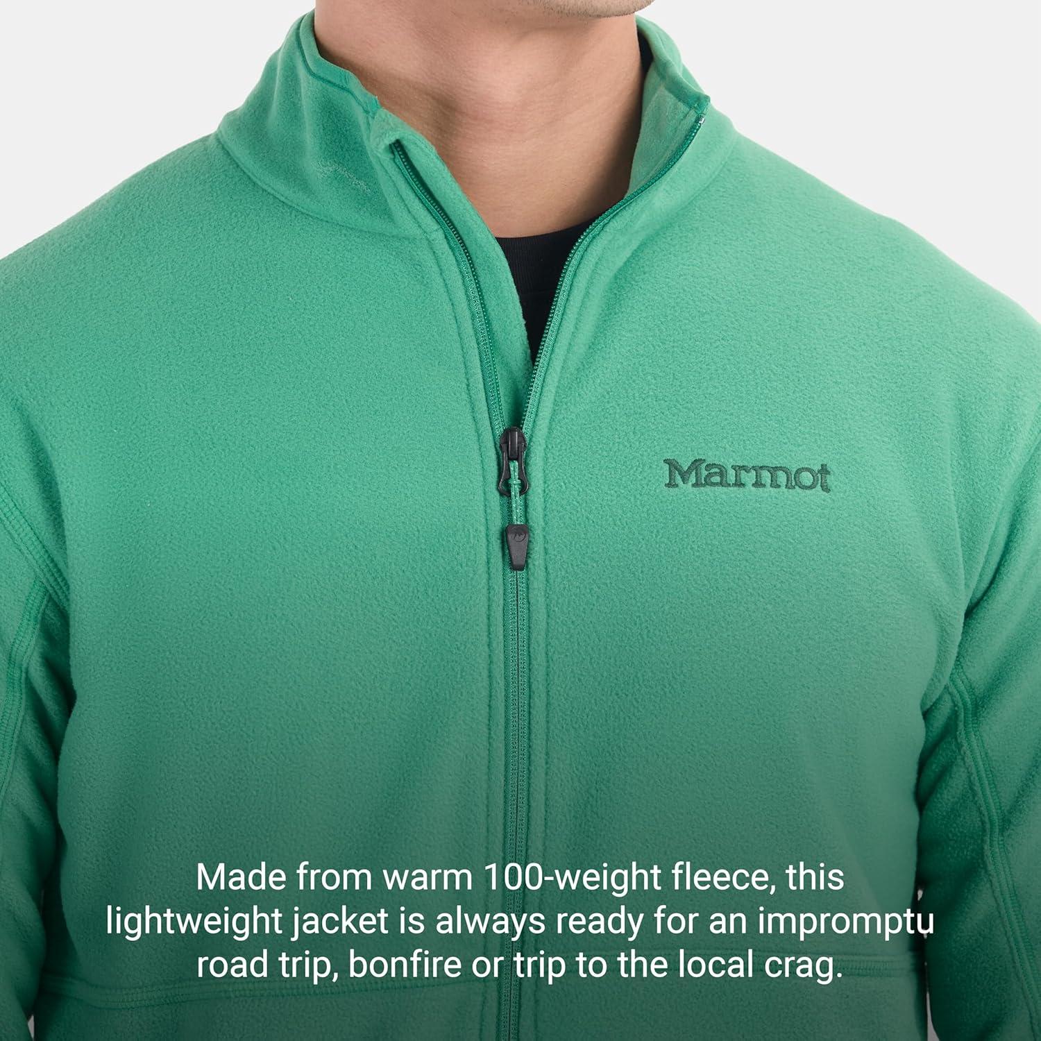 imageMARMOT Mens Rocklin FullZip Jacket Classic Warm Lightweight 100Weight Fleece LayerClover