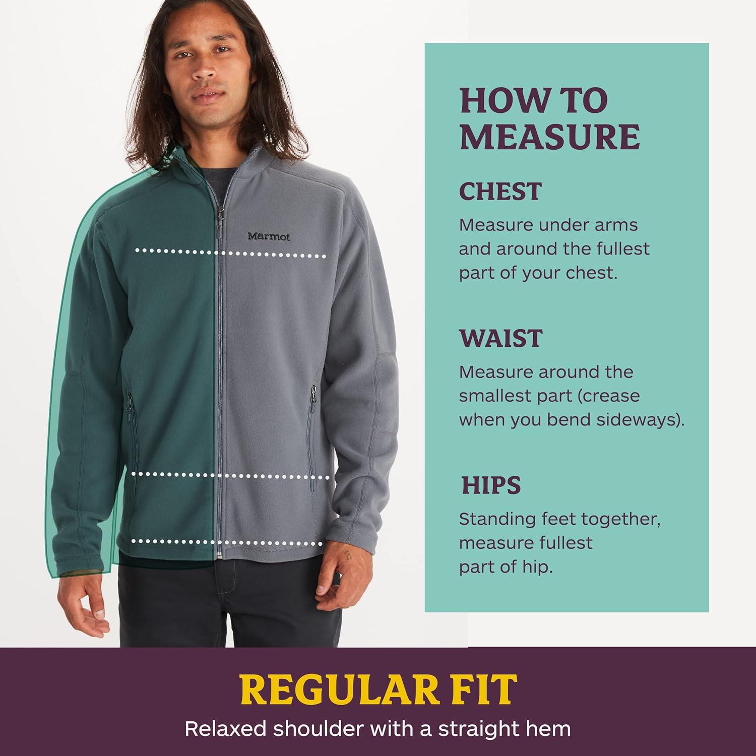 imageMARMOT Mens Rocklin FullZip Jacket Classic Warm Lightweight 100Weight Fleece LayerNori