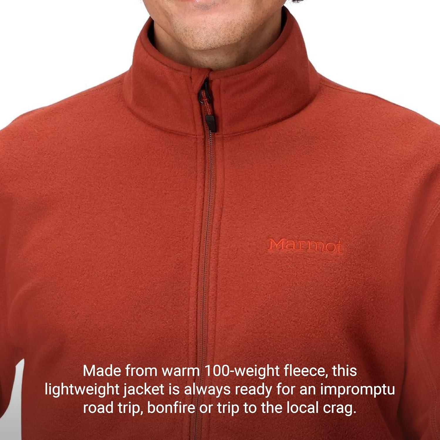 imageMARMOT Mens Rocklin FullZip Jacket Classic Warm Lightweight 100Weight Fleece LayerPecan