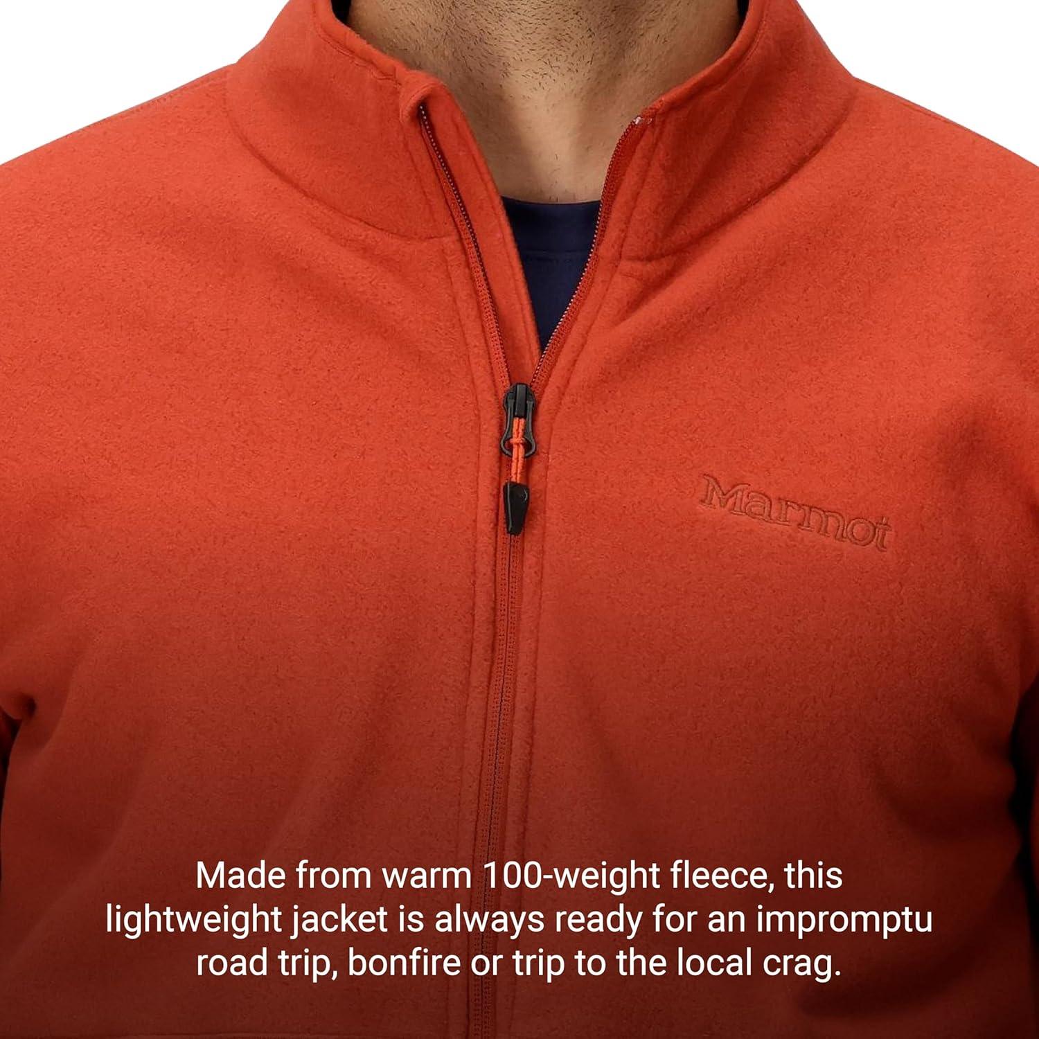 imageMARMOT Mens Rocklin FullZip Jacket Classic Warm Lightweight 100Weight Fleece LayerSumac