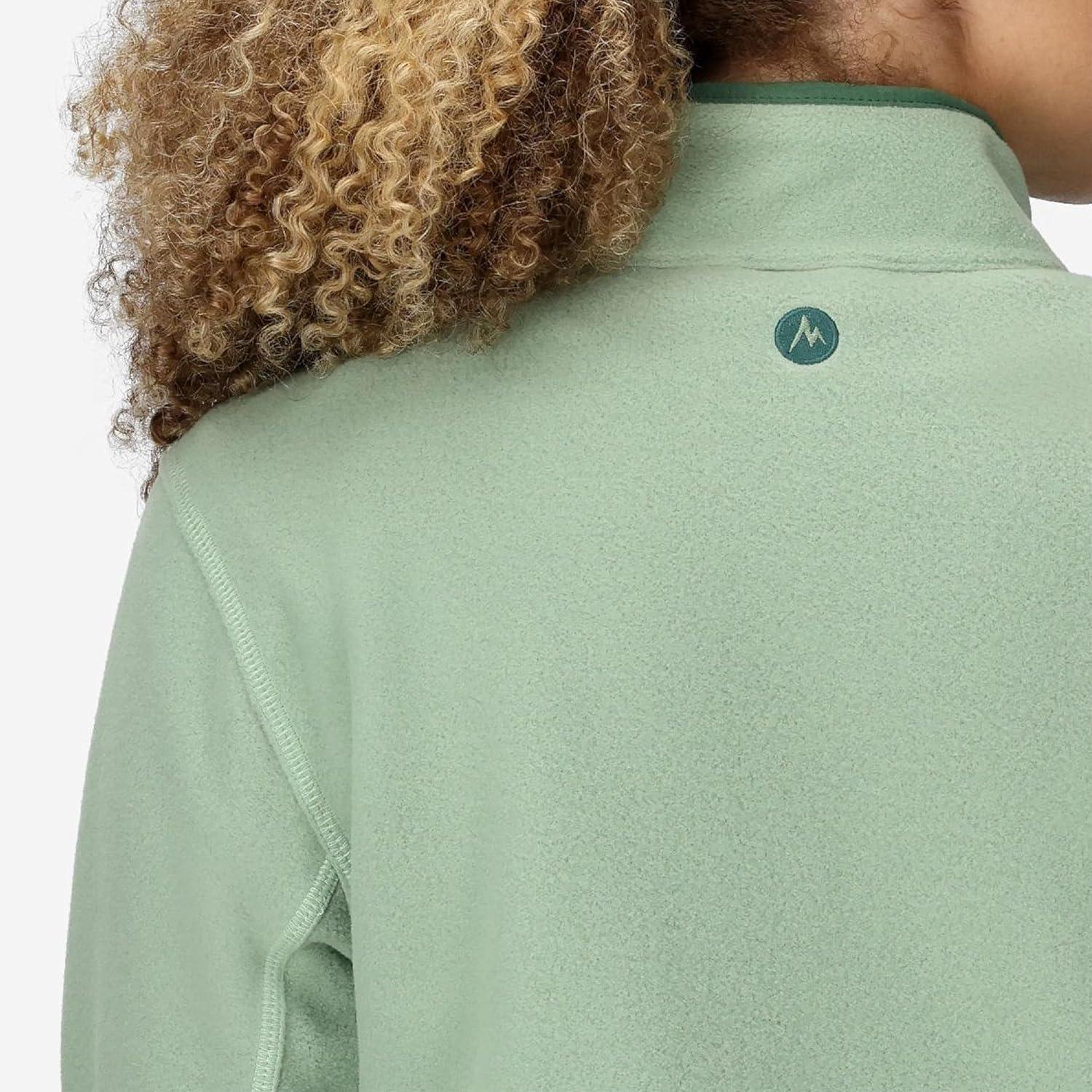 imageMARMOT Womens Rocklin 12 Zip Jacket Classic Warm Lightweight 100Weight Fleece LayerAgate Green