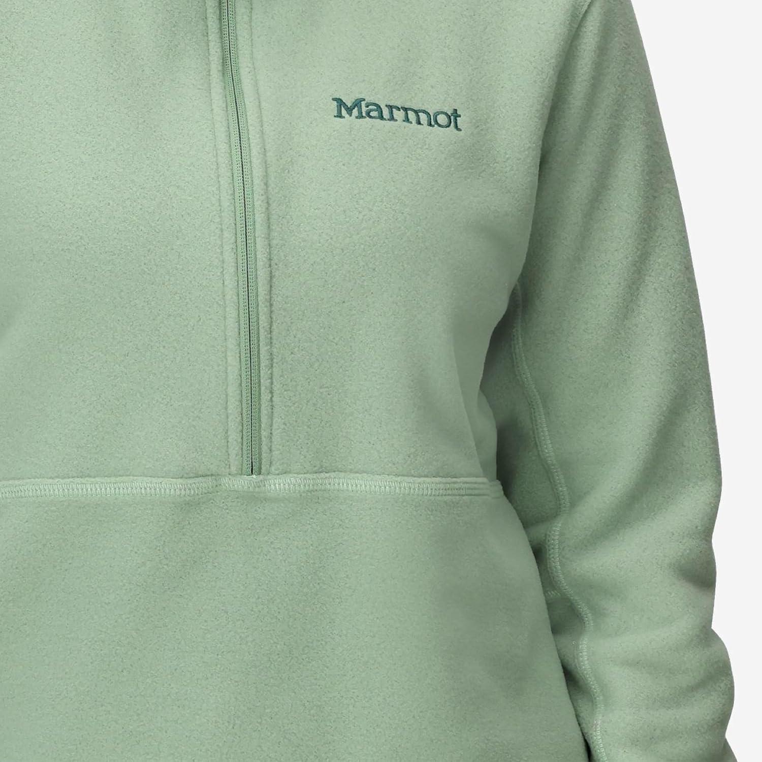 imageMARMOT Womens Rocklin 12 Zip Jacket Classic Warm Lightweight 100Weight Fleece LayerAgate Green