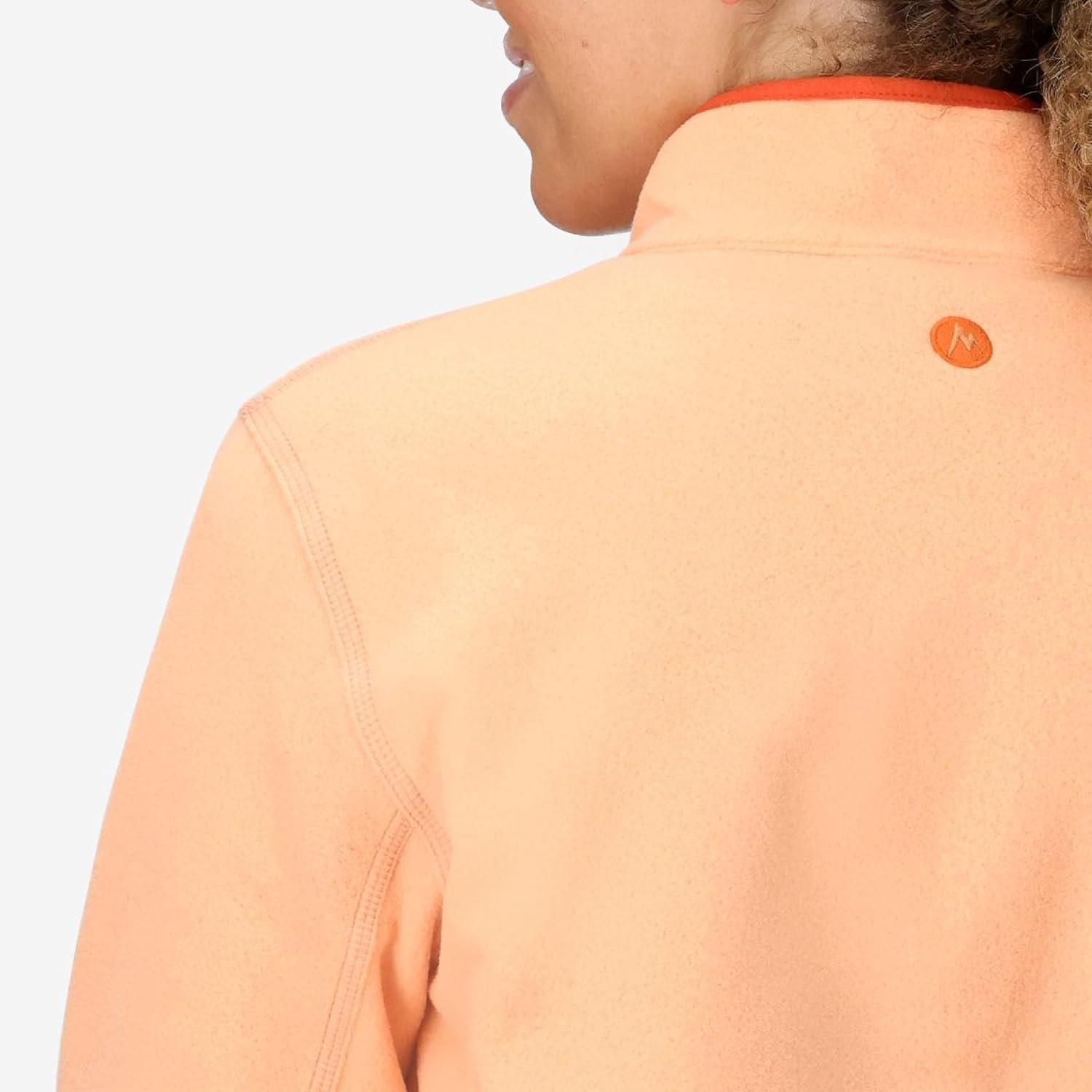 imageMARMOT Womens Rocklin 12 Zip Jacket Classic Warm Lightweight 100Weight Fleece LayerFresh ApricotGinger Blossom