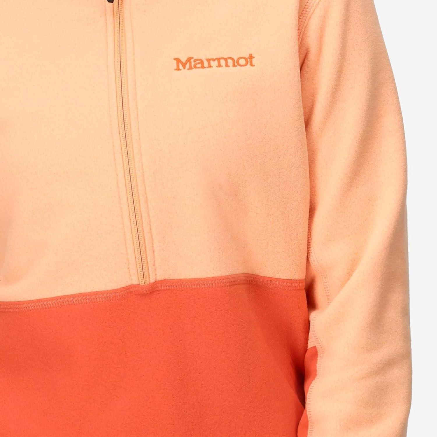 imageMARMOT Womens Rocklin 12 Zip Jacket Classic Warm Lightweight 100Weight Fleece LayerFresh ApricotGinger Blossom