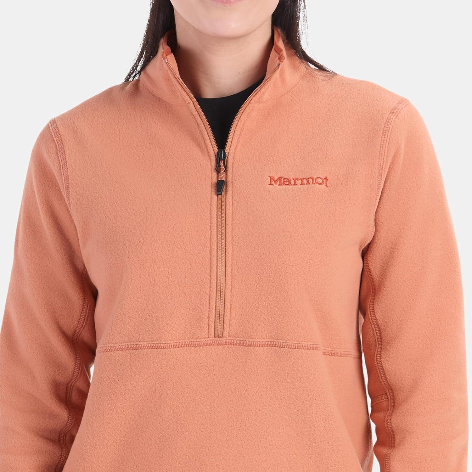 imageMARMOT Womens Rocklin 12 Zip Jacket Classic Warm Lightweight 100Weight Fleece LayerSunburn
