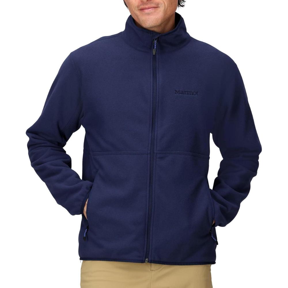 imageMARMOT Mens Rocklin FullZip Jacket Classic Warm Lightweight 100Weight Fleece LayerArctic Navy