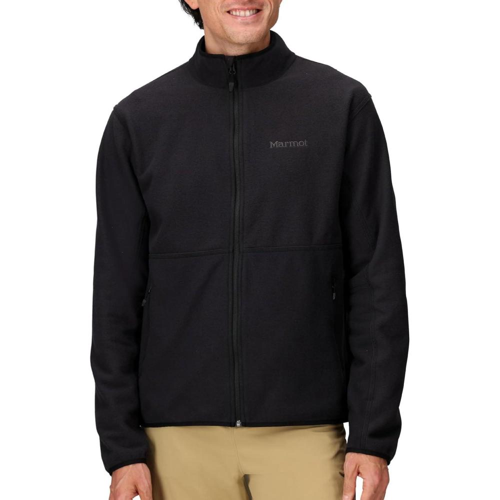 imageMARMOT Mens Rocklin FullZip Jacket Classic Warm Lightweight 100Weight Fleece LayerBlack