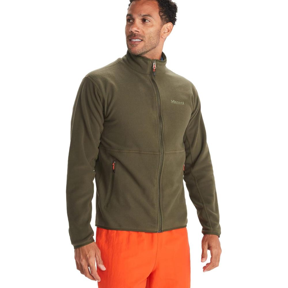 imageMARMOT Mens Rocklin FullZip Jacket Classic Warm Lightweight 100Weight Fleece LayerNori