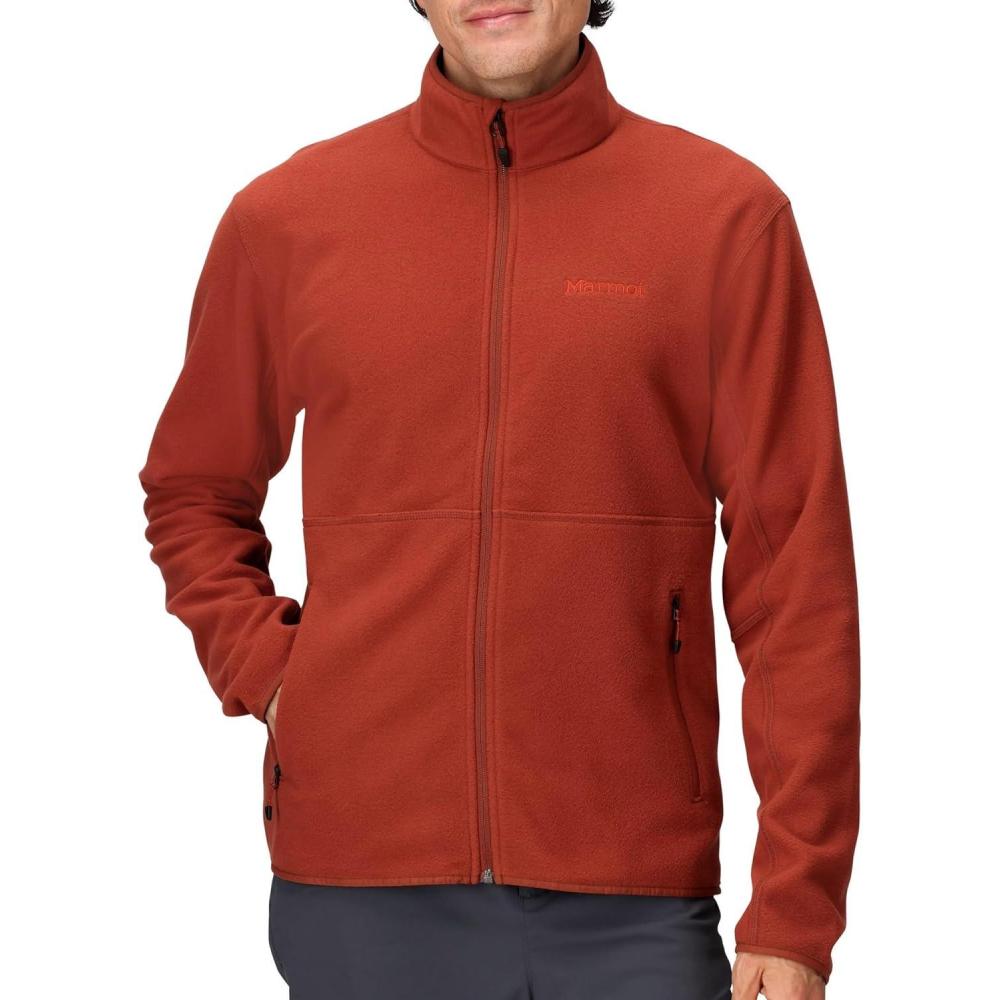 imageMARMOT Mens Rocklin FullZip Jacket Classic Warm Lightweight 100Weight Fleece LayerPecan