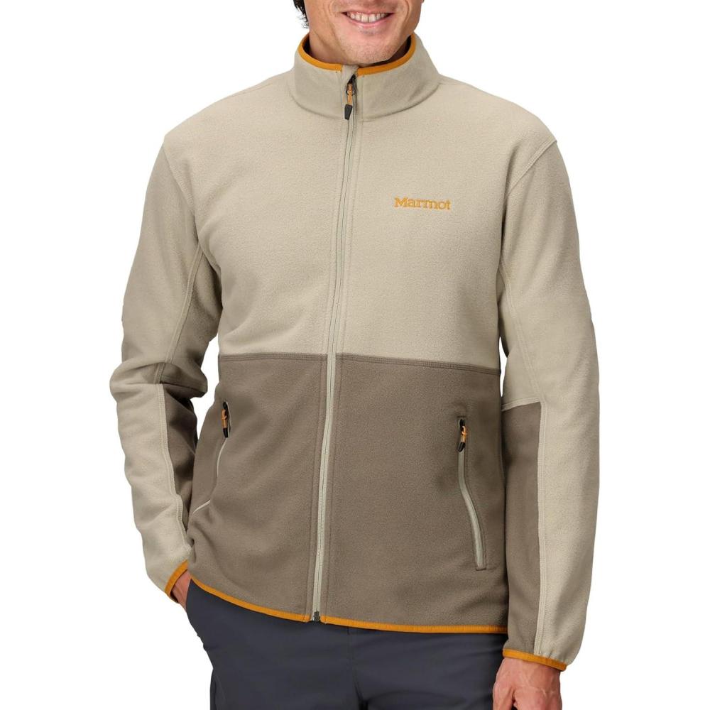 imageMARMOT Mens Rocklin FullZip Jacket Classic Warm Lightweight 100Weight Fleece LayerShale GreyClaystone