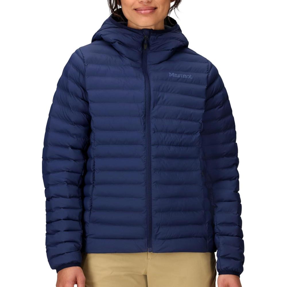 imageMARMOT Womens Echo Featherless Hoody Lightweight DownAlternative Puffer Jacket with HoodArctic Navy Latest Collection