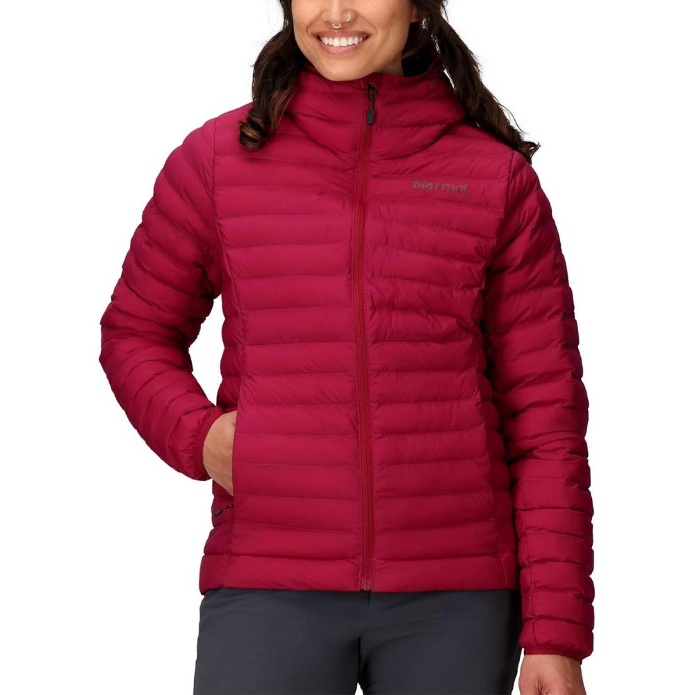 imageMARMOT Womens Echo Featherless Hoody Lightweight DownAlternative Puffer Jacket with HoodRed Mulberry