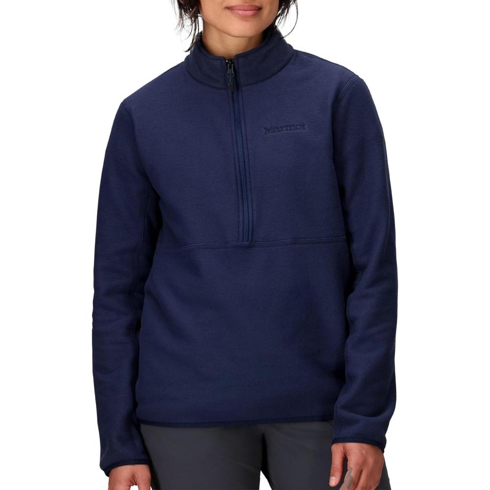 imageMARMOT Womens Rocklin 12 Zip Jacket Classic Warm Lightweight 100Weight Fleece LayerArctic Navy