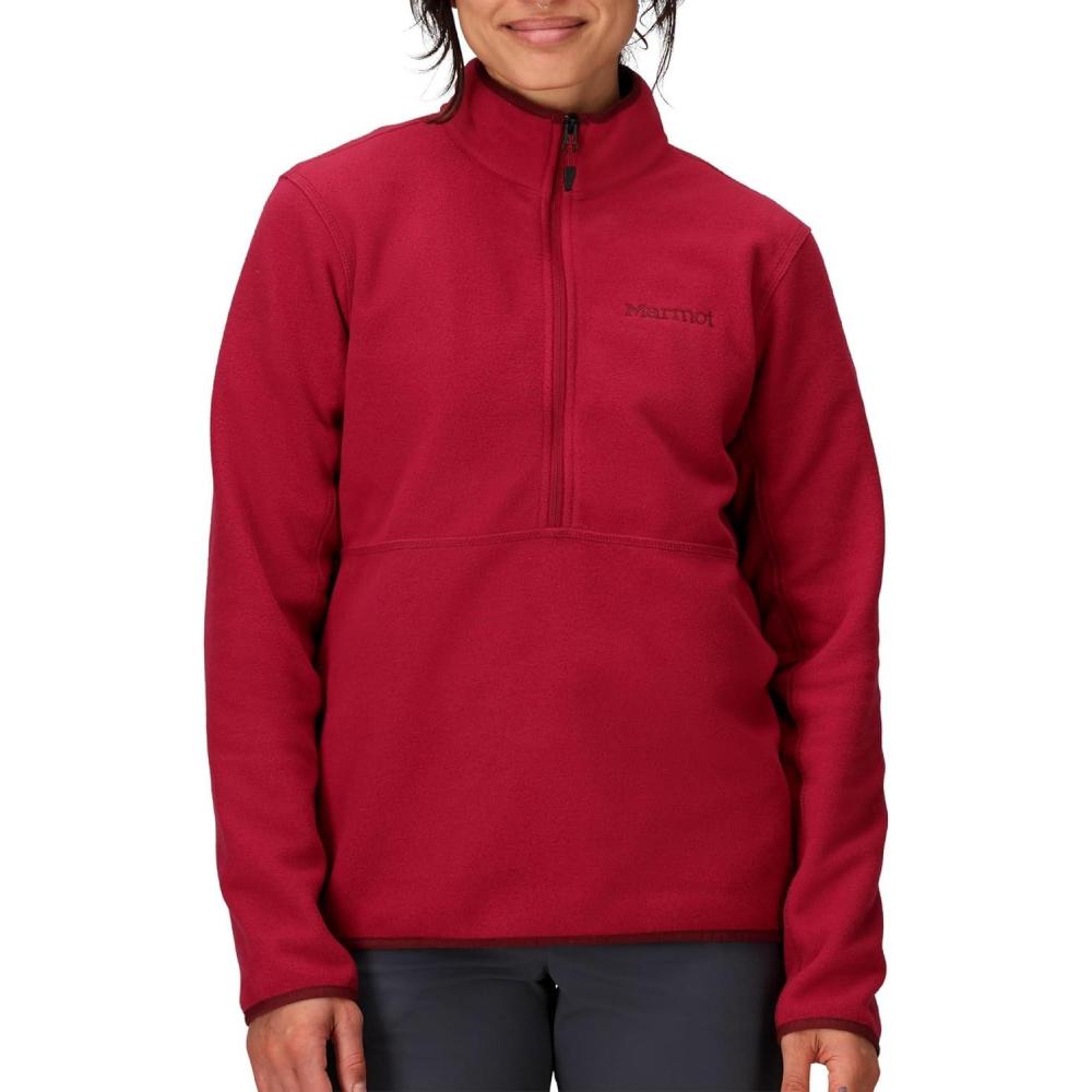 imageMARMOT Womens Rocklin 12 Zip Jacket  Classic Warm Lightweight 100Weight Fleece LayerRed Mulberry