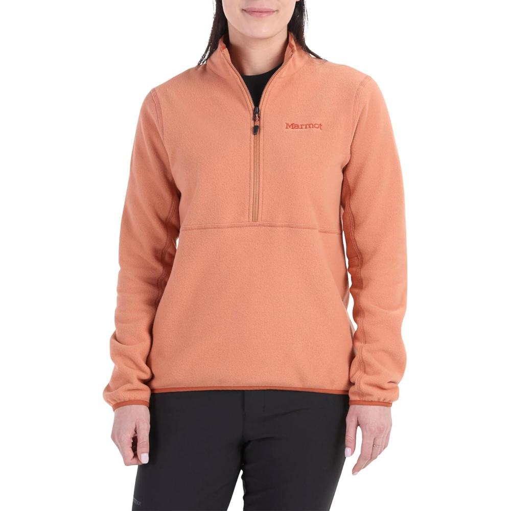 imageMARMOT Womens Rocklin 12 Zip Jacket Classic Warm Lightweight 100Weight Fleece LayerSunburn