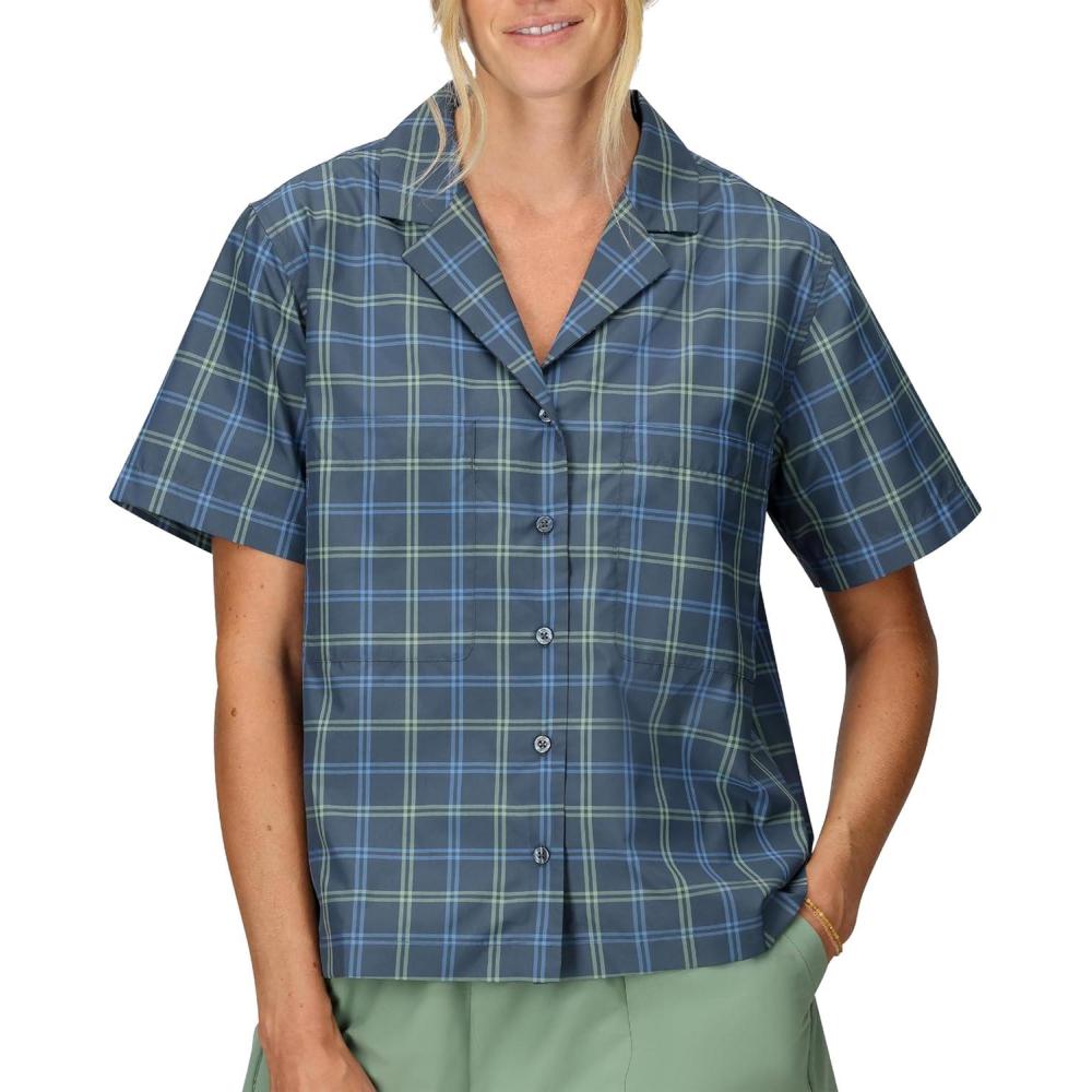 imageMarmot Womens Womens Aerobora Short Sleeve ShirtThunderhead Windowpane