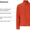 MARMOT Men’s Rocklin Full-Zip Jacket – Classic, Warm, Lightweight 100-Weight Fleece Layer(Sumac)