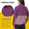 MARMOT Women’s Rocklin 1/2 Zip Jacket – Classic, Warm, Lightweight 100-Weight Fleece Layer(Purple Fig/Hazy Purple)