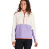 MARMOT Women’s Rocklin 1/2 Zip Jacket – Classic, Warm, Lightweight 100-Weight Fleece Layer(Papyrus/Paisley Purple)