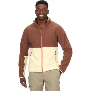 MARMOT Men’s Rocklin Full-Zip Jacket – Classic, Warm, Lightweight 100-Weight Fleece Layer(Pinecone/Wheat)