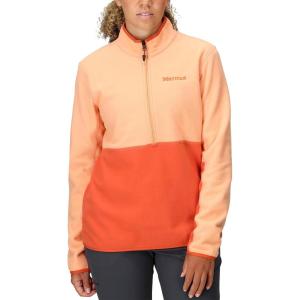 MARMOT Women’s Rocklin 1/2 Zip Jacket – Classic, Warm, Lightweight 100-Weight Fleece Layer(Fresh Apricot/Ginger Blossom)
