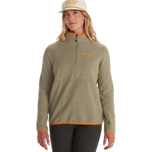 MARMOT Women’s Rocklin 1/2 Zip Jacket – Classic, Warm, Lightweight 100-Weight Fleece Layer(Vetiver)