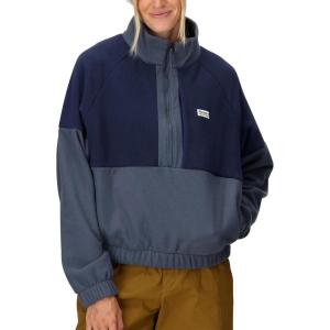 MARMOT womens Women’s Retro Rocklin 1/2 Fleece Jacket(Thunderhead/Arctic Navy)
