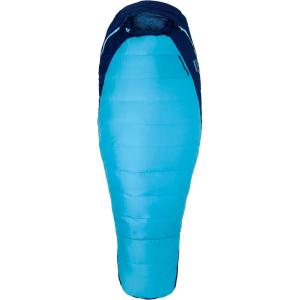 Marmot Women’s Trestles 15° Sleeping Bag | Insulated, Water-Resistant, Left-Zip, French Blue/Harbor Blue, Long