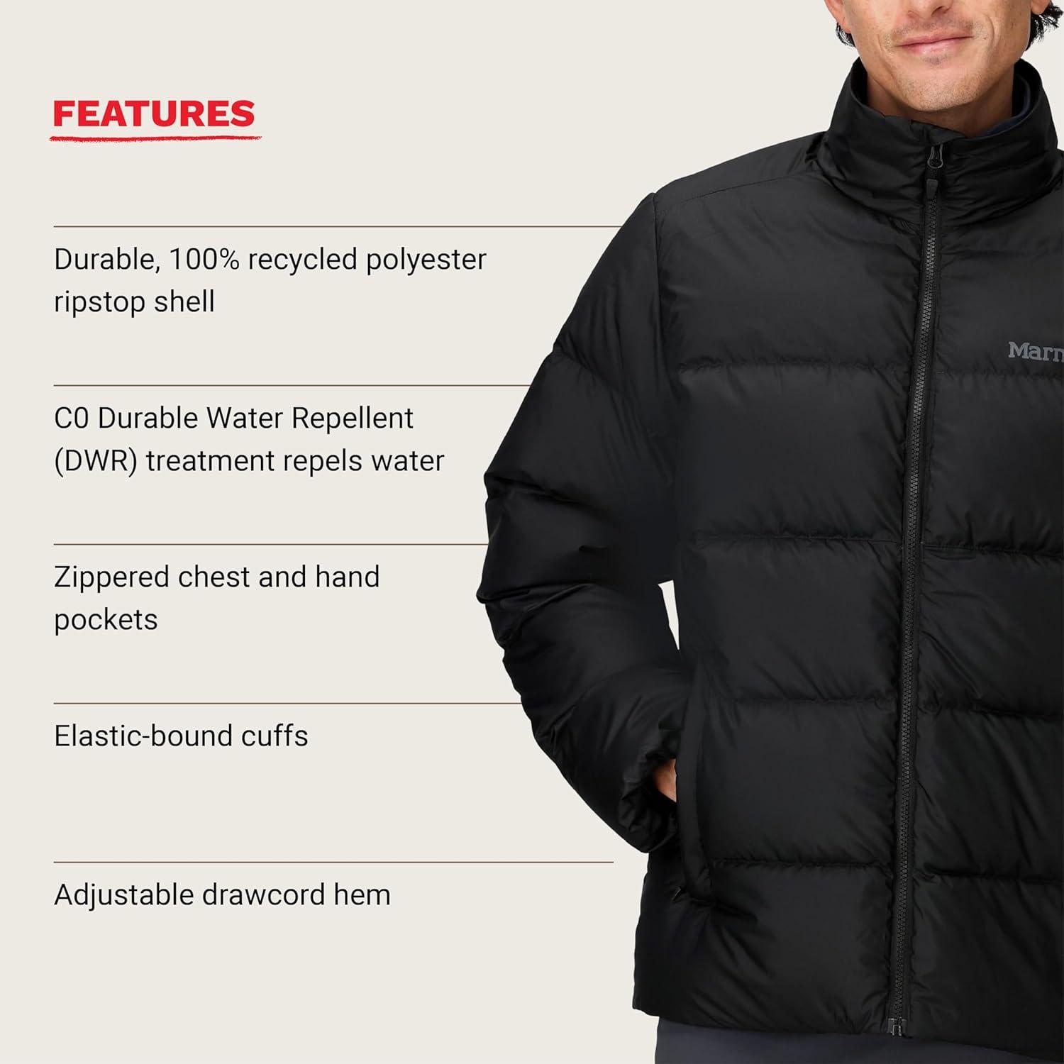 imageMARMOT Mens Guides Down Jacket Down Filled Water ResistantBlack
