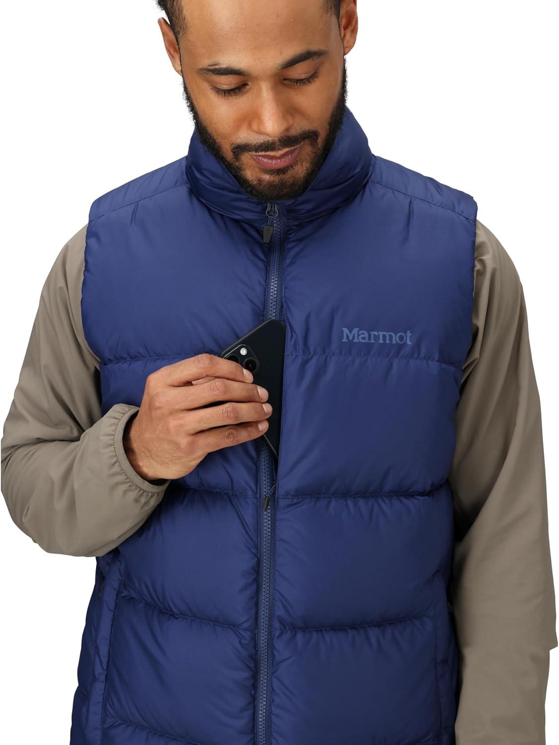 imageMARMOT Mens Guides Down Vest 700Fill Insulated WaterResistant Lightweight PufferArctic Navy