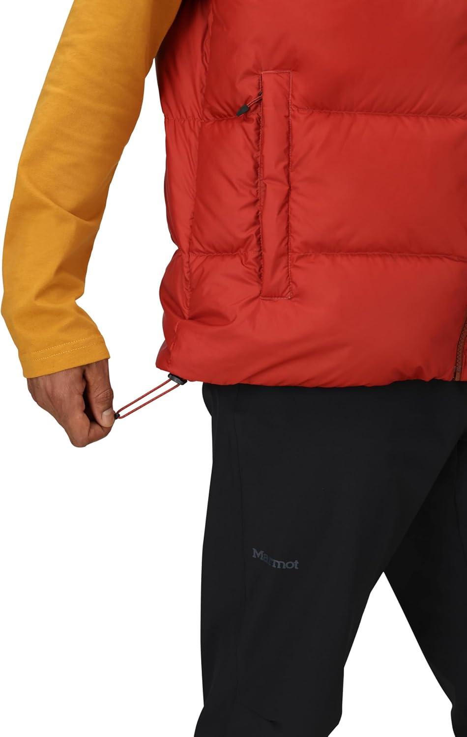 imageMARMOT Mens Guides Down Vest 700Fill Insulated WaterResistant Lightweight PufferPecanSumac