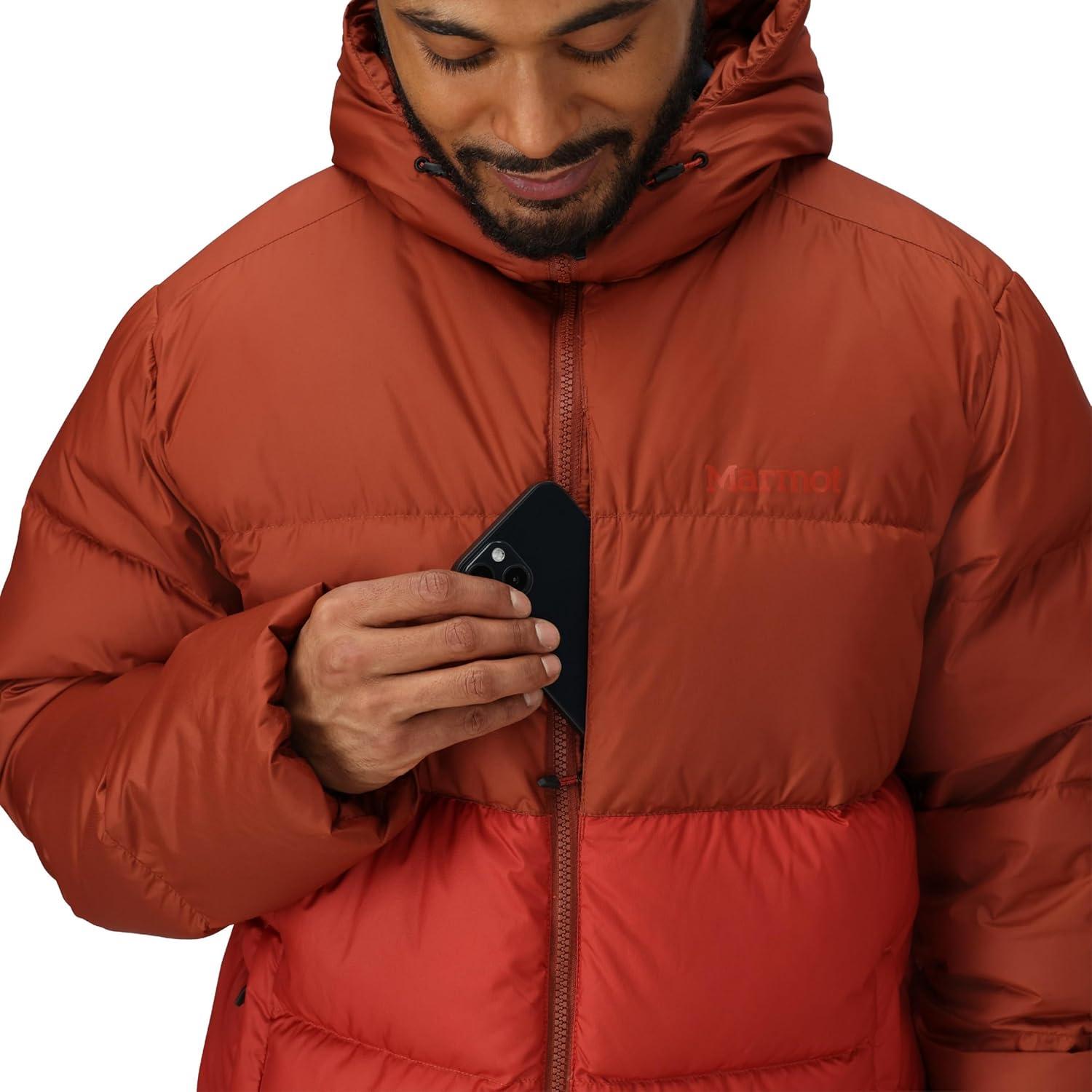 imageMARMOT mens Guides Down Hoody Down Filled Water Resistant Puffer Jacket With HoodPecanSumac