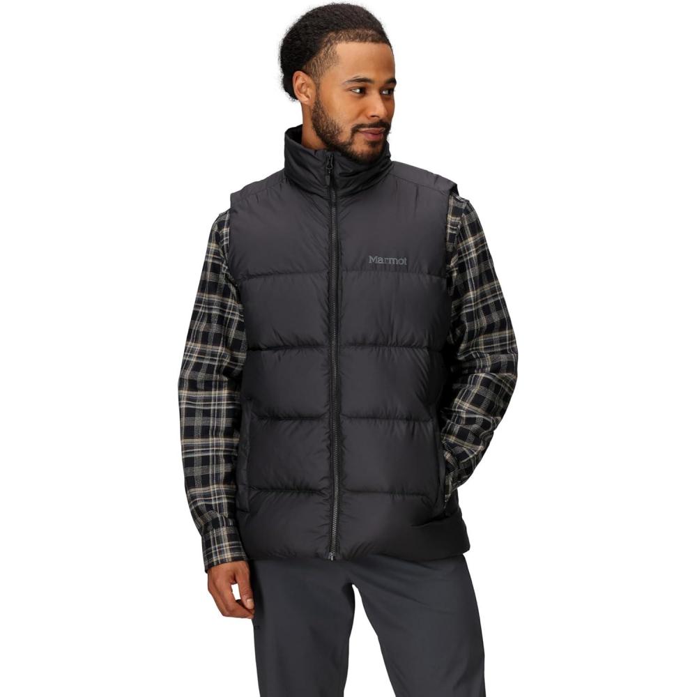 imageMARMOT Mens Guides Down Puffer Vest Down Filled Water Resistant Black Large