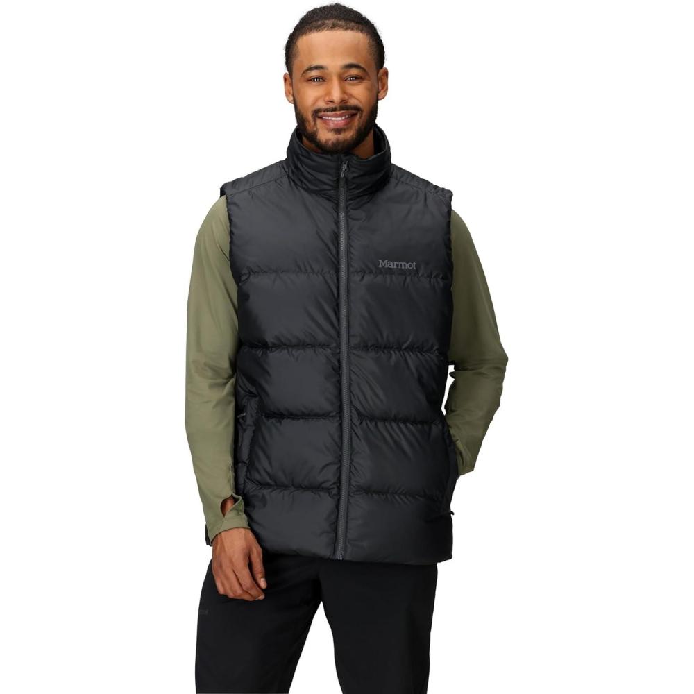 imageMARMOT Mens Guides Down Vest 700Fill Insulated WaterResistant Lightweight PufferDark Steel