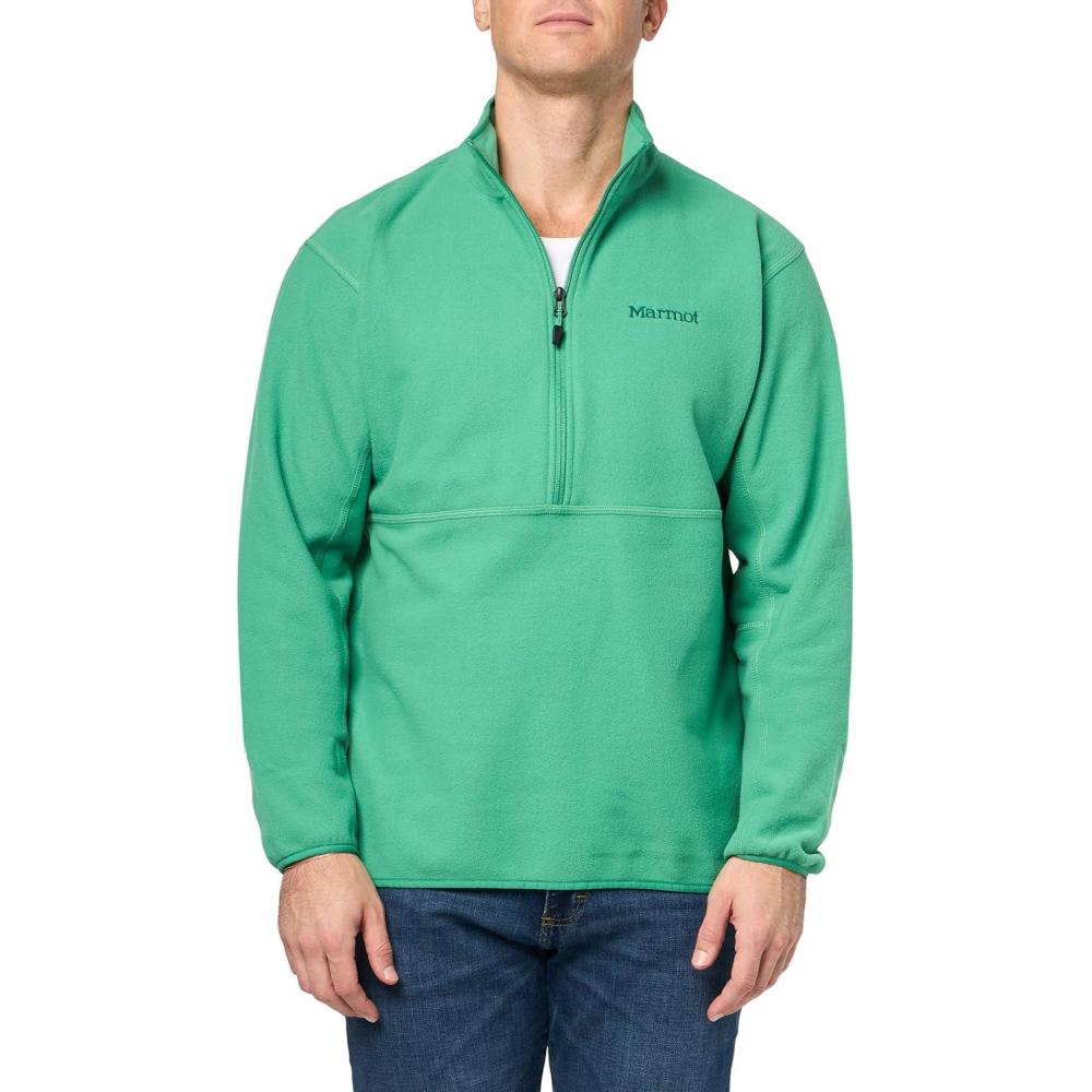 imageMARMOT Mens Rocklin 12 Zip Jacket Classic Warm Lightweight 100Weight Fleece LayerClover