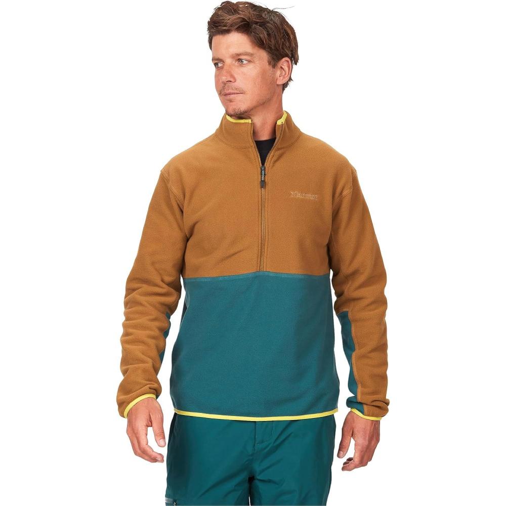 imageMARMOT Mens Rocklin 12 Zip Jacket Classic Warm Lightweight 100Weight Fleece LayerHazelDark Jungle
