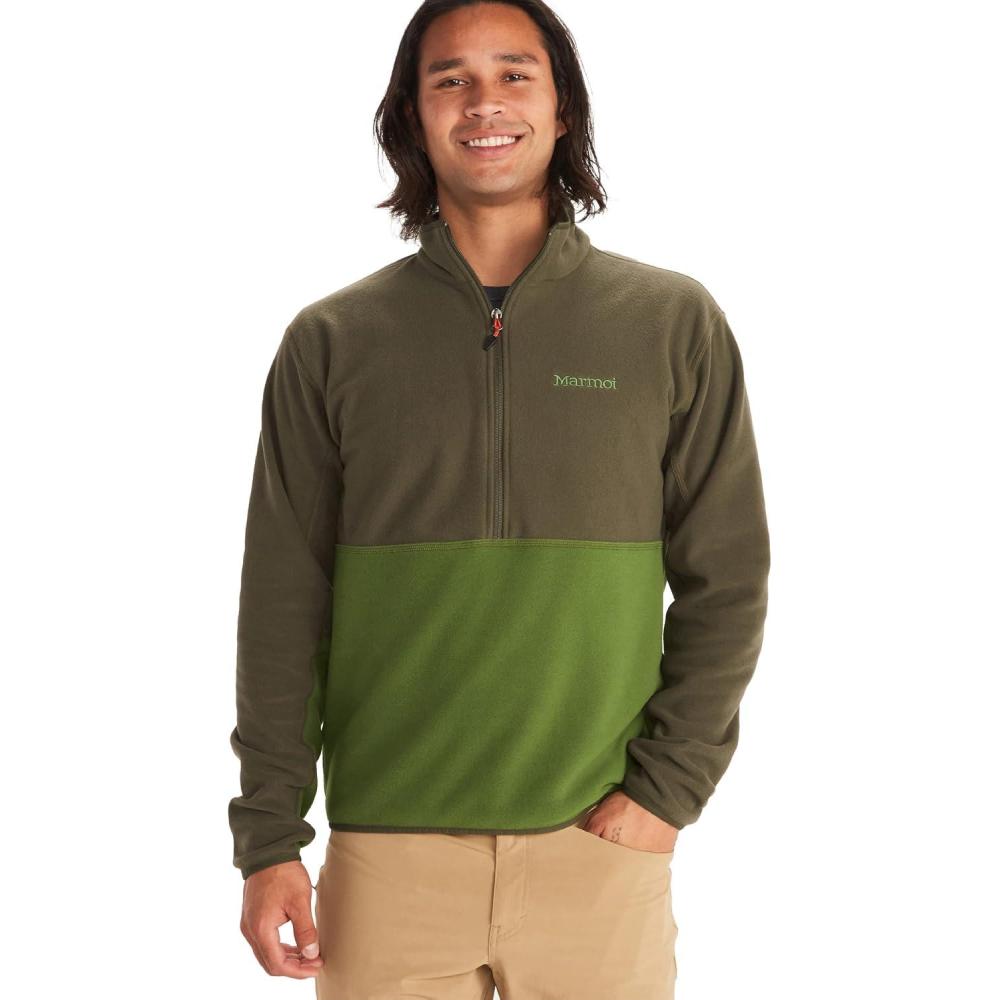 imageMARMOT Mens Rocklin 12 Zip Jacket Classic Warm Lightweight 100Weight Fleece LayerNoriFoliage