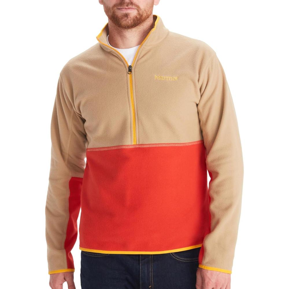 imageMARMOT Mens Rocklin 12 Zip Jacket Classic Warm Lightweight 100Weight Fleece LayerShetlandCairo