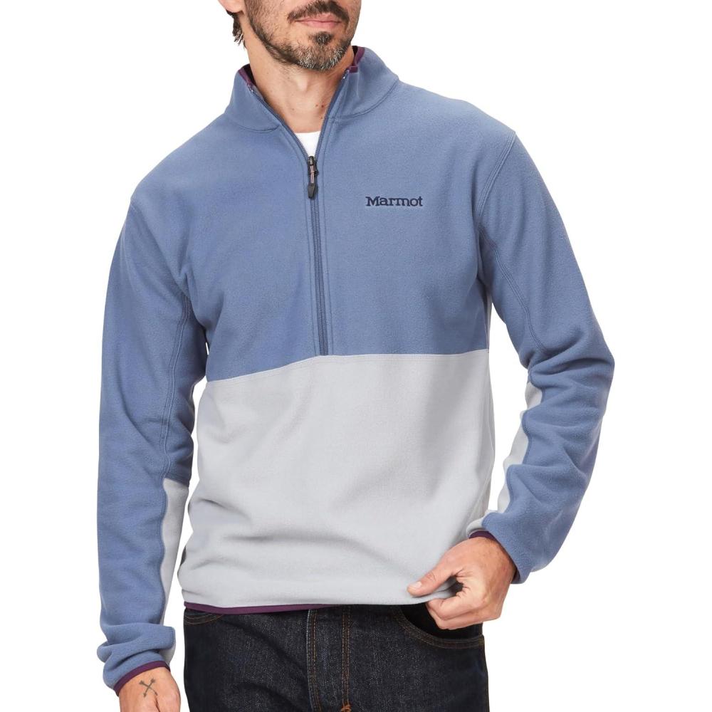 imageMARMOT Mens Rocklin 12 Zip Jacket Classic Warm Lightweight 100Weight Fleece LayerStormSleet