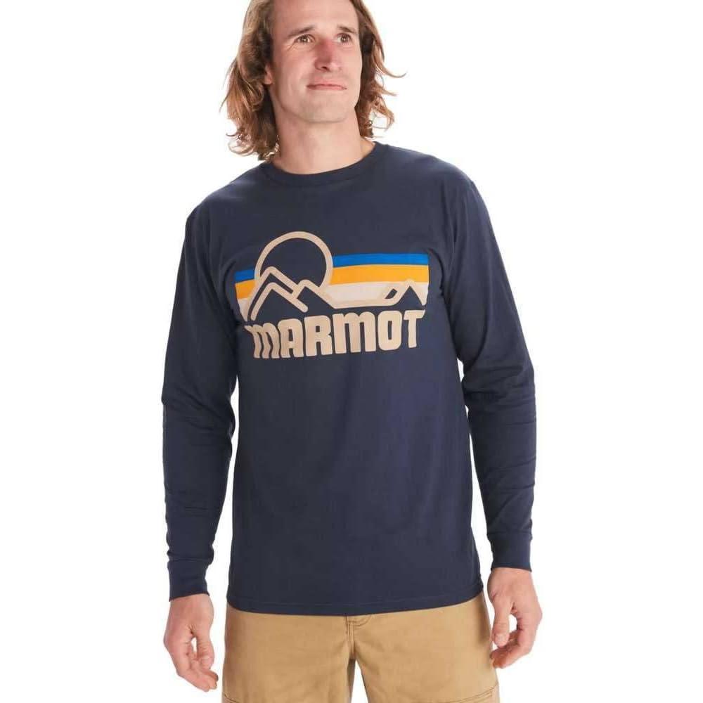 imageMARMOT Womens Coastal LongSleeve TShirt  Screen Printed Graphic on Soft Breathable EcoFriendly CottonPoly BlendArctic Navy