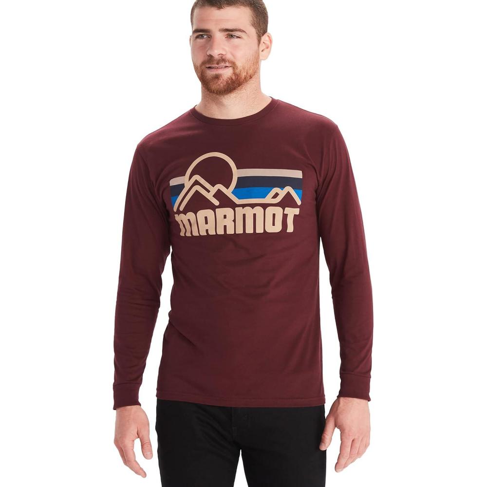 imageMARMOT Womens Coastal LongSleeve TShirt Screen Printed Graphic on Soft Breathable EcoFriendly CottonPoly BlendPort Royal