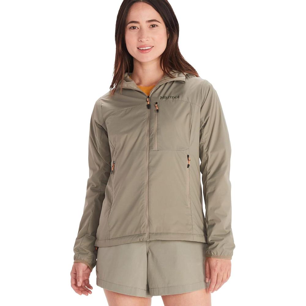 imageMARMOT Womens Ether Driclime Hoody Breathable Comfortable Packable Windbreaker Jacket with HoodVetiver
